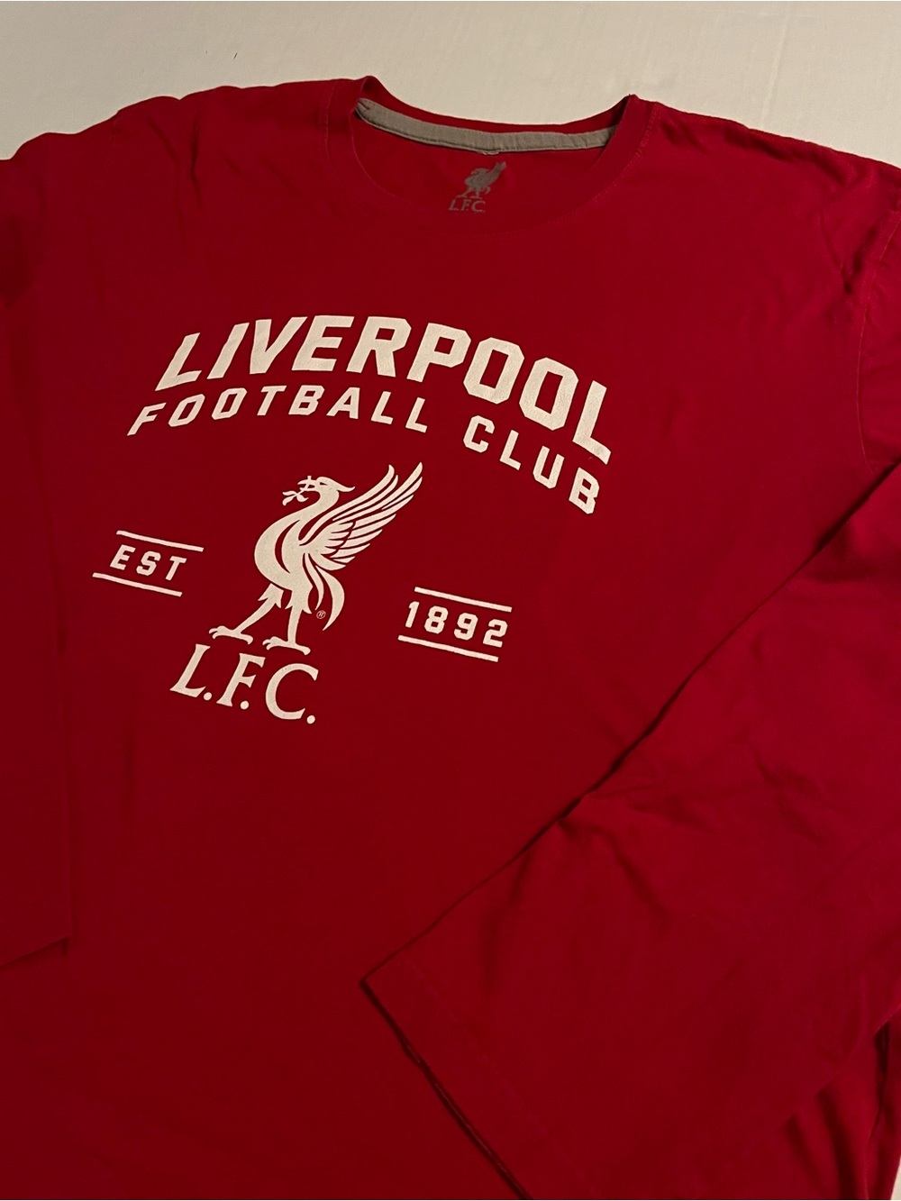 Liverpool FC Futbol OFFICIAL Soccer LFC Long Sleeve T-Shirt LARGE Premier League